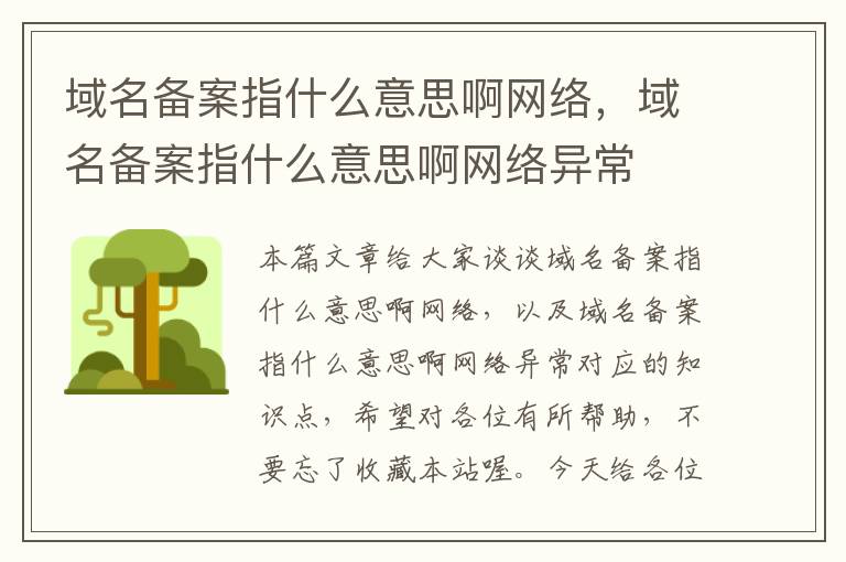 域名备案指什么意思啊网络,域名备案指什么意思啊网络异常