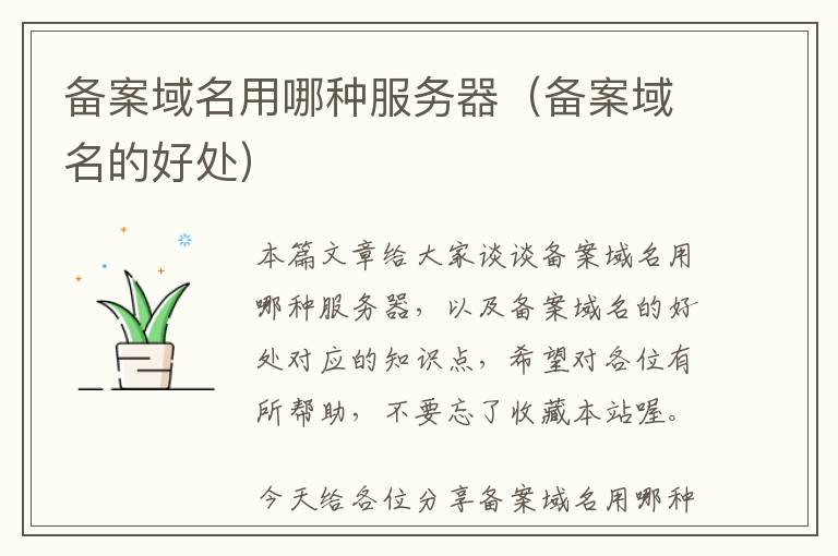 备案域名用哪种服务器(备案域名的好处)