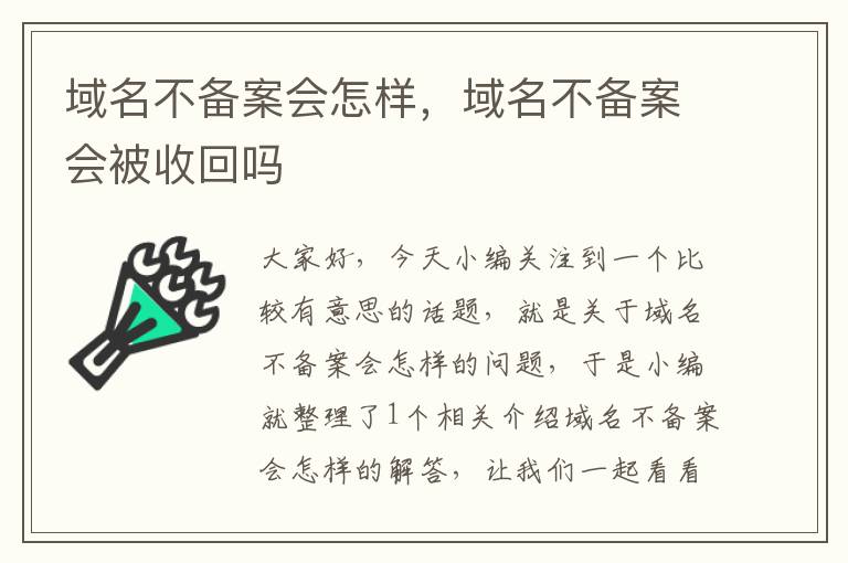 域名不备案会怎样,域名不备案会被收回吗