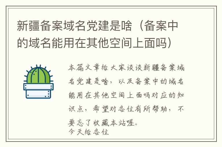 新疆备案域名党建是啥(备案中的域名能用在其他空间上面吗)