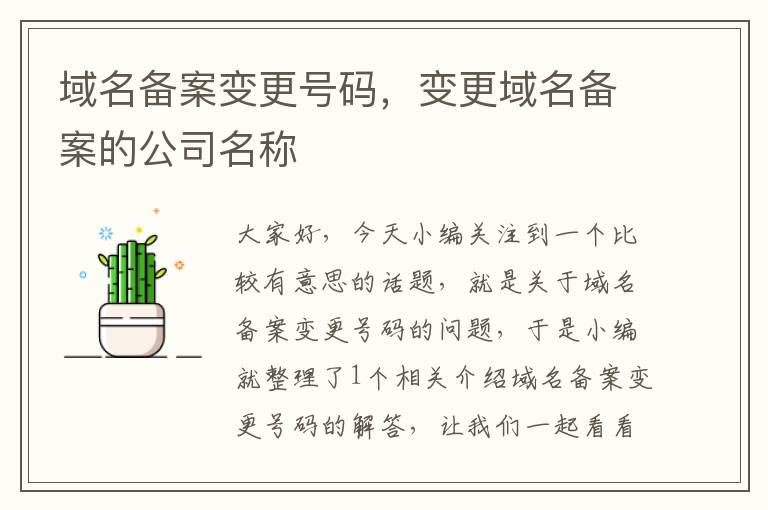 域名备案变更号码,变更域名备案的公司名称