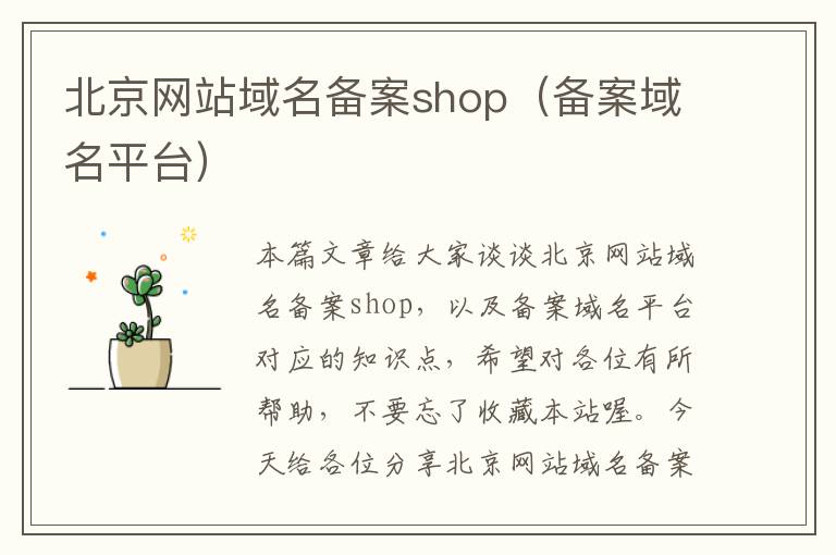 北京网站域名备案shop(备案域名平台)