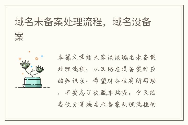 域名未备案处理流程,域名没备案