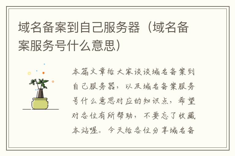 域名备案到自己服务器(域名备案服务号什么意思)