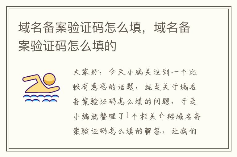 域名备案验证码怎么填,域名备案验证码怎么填的