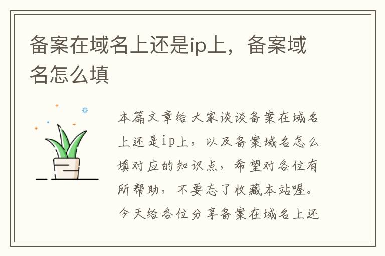 备案在域名上还是ip上,备案域名怎么填