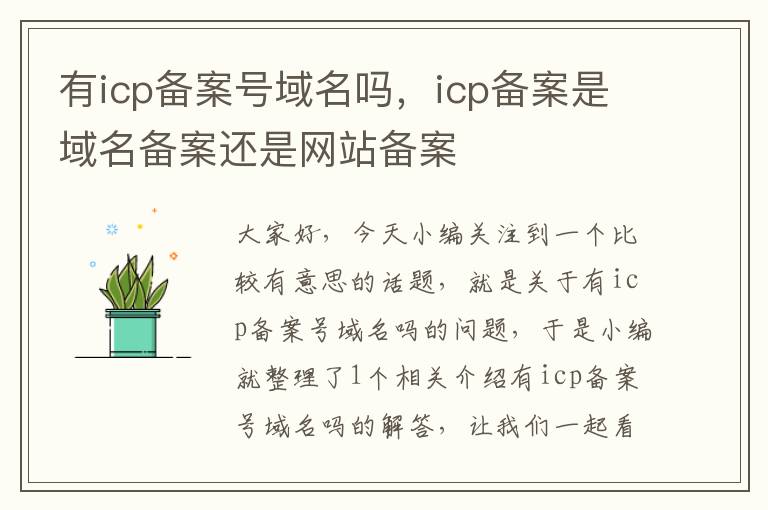 有icp备案号域名吗,icp备案是域名备案还是网站备案
