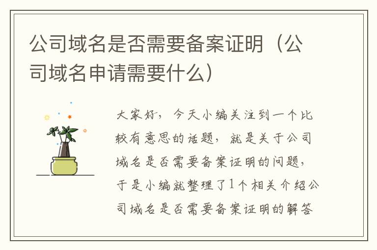 公司域名是否需要备案证明(公司域名申请需要什么)