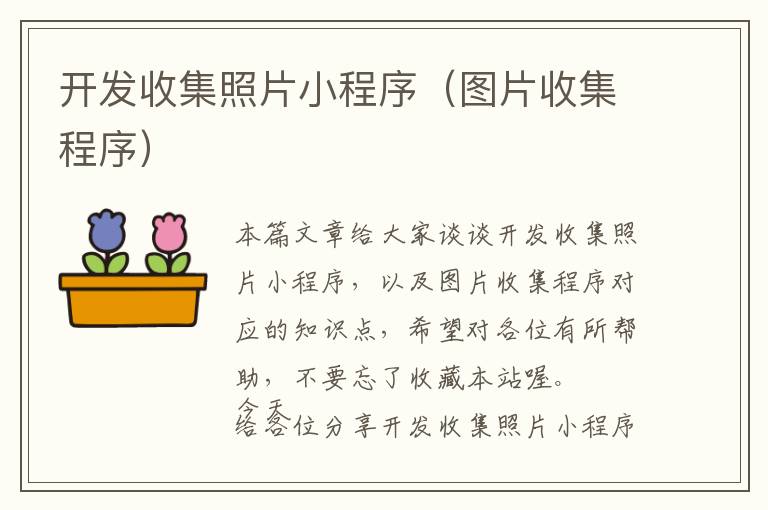 开发收集照片小程序(图片收集程序)