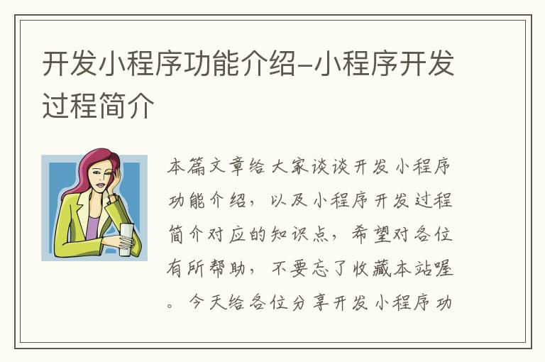 开发小程序功能介绍-小程序开发过程简介