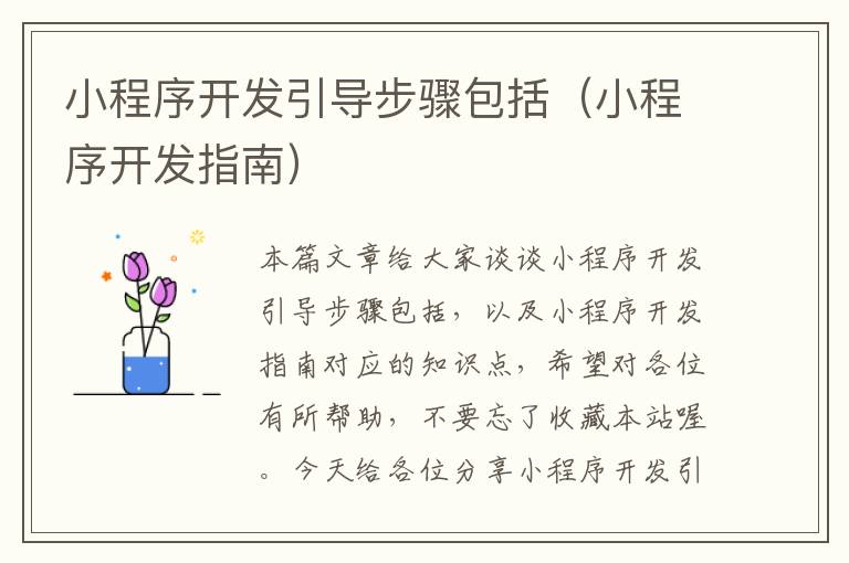 小程序开发引导步骤包括(小程序开发指南)