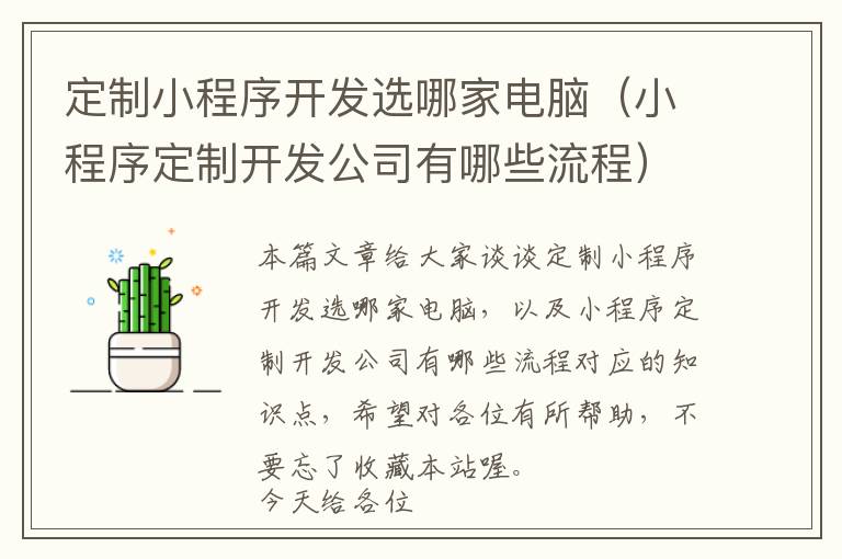 定制小程序开发选哪家电脑(小程序定制开发公司有哪些流程)