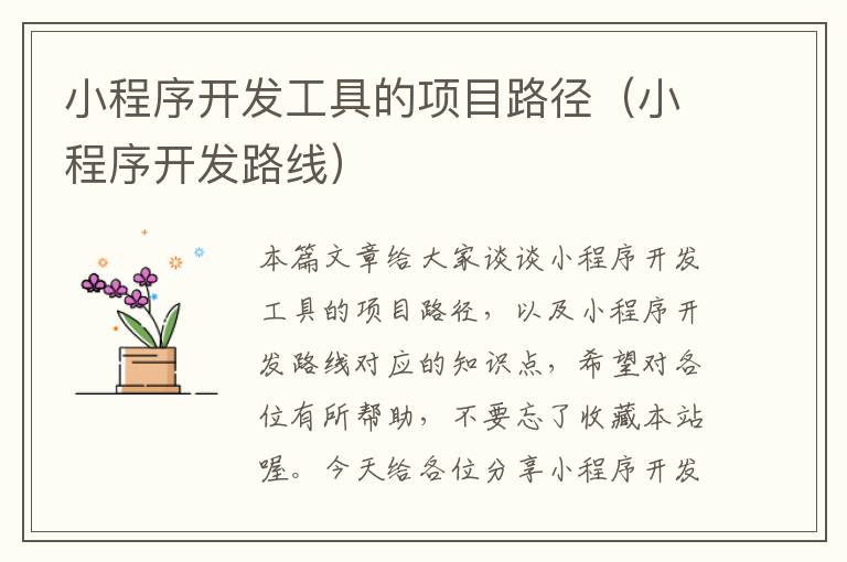小程序开发工具的项目路径(小程序开发路线)