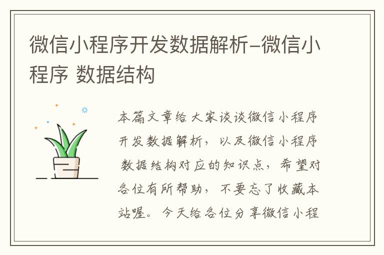 微信小程序开发数据解析-微信小程序 数据结构