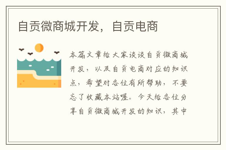 自贡微商城开发,自贡电商