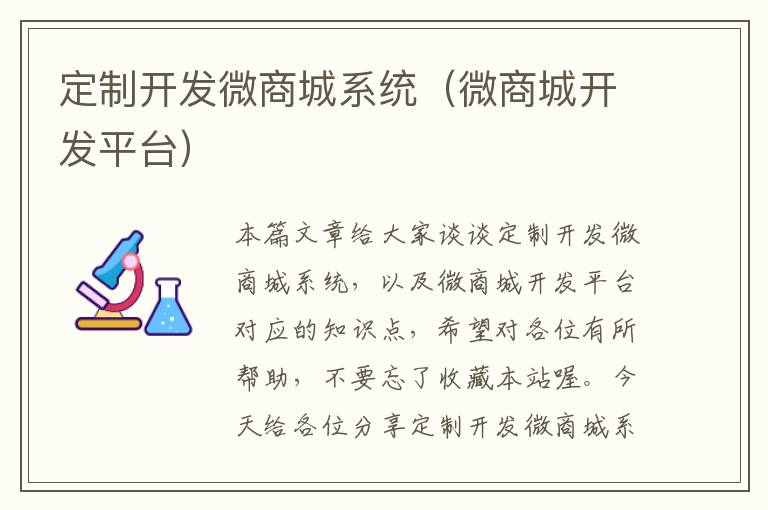 定制开发微商城系统(微商城开发平台)