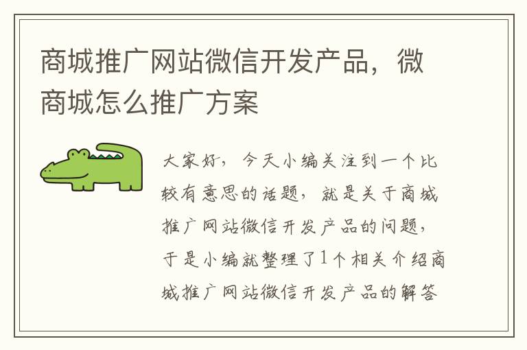 商城推广网站微信开发产品,微商城怎么推广方案
