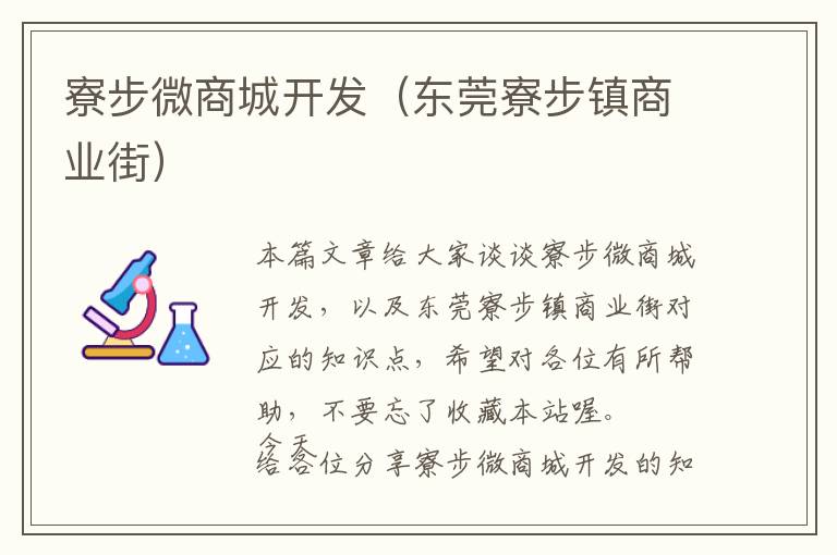 寮步微商城开发(东莞寮步镇商业街)