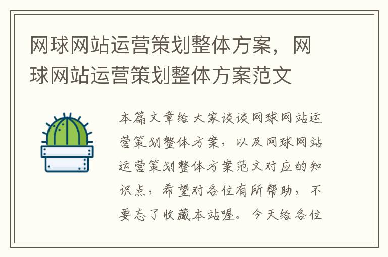 网球网站运营策划整体方案,网球网站运营策划整体方案范文