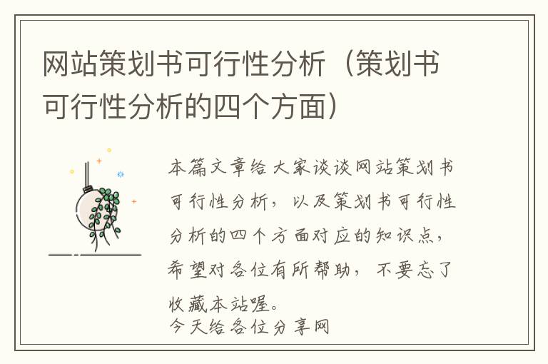 网站策划书可行性分析(策划书可行性分析的四个方面)