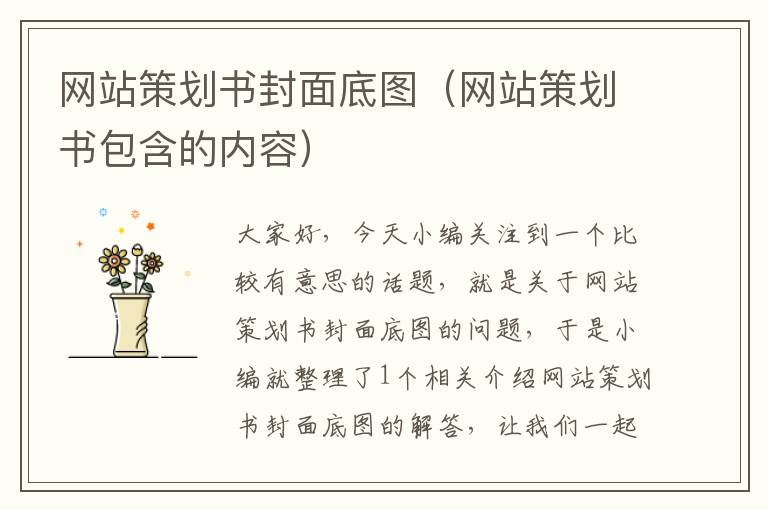网站策划书封面底图(网站策划书包含的内容)