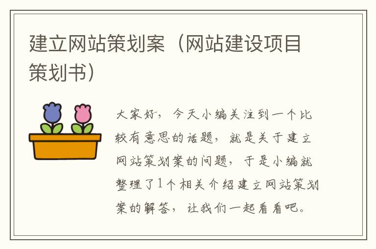 建立网站策划案(网站建设项目策划书)