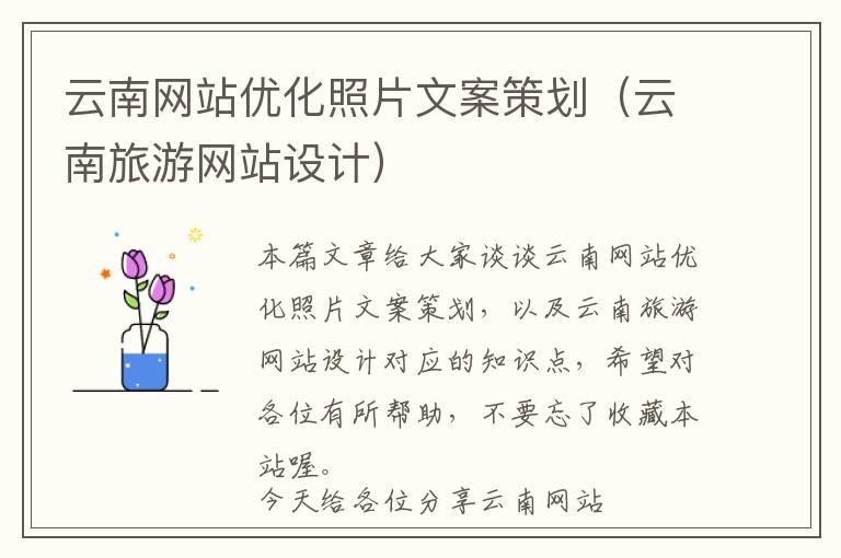 云南网站优化照片文案策划(云南旅游网站设计)
