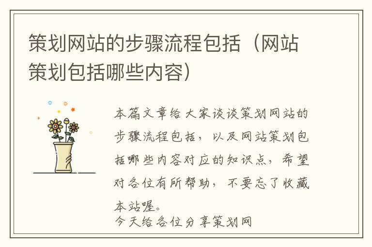 策划网站的步骤流程包括(网站策划包括哪些内容)