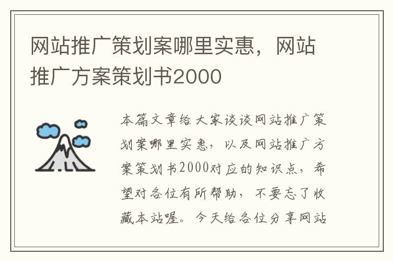 网站推广策划案哪里实惠,网站推广方案策划书2000