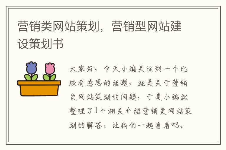营销类网站策划,营销型网站建设策划书