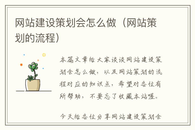 网站建设策划会怎么做(网站策划的流程)