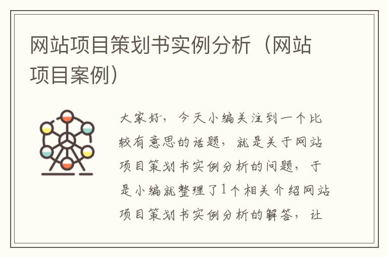 网站项目策划书实例分析(网站项目案例)