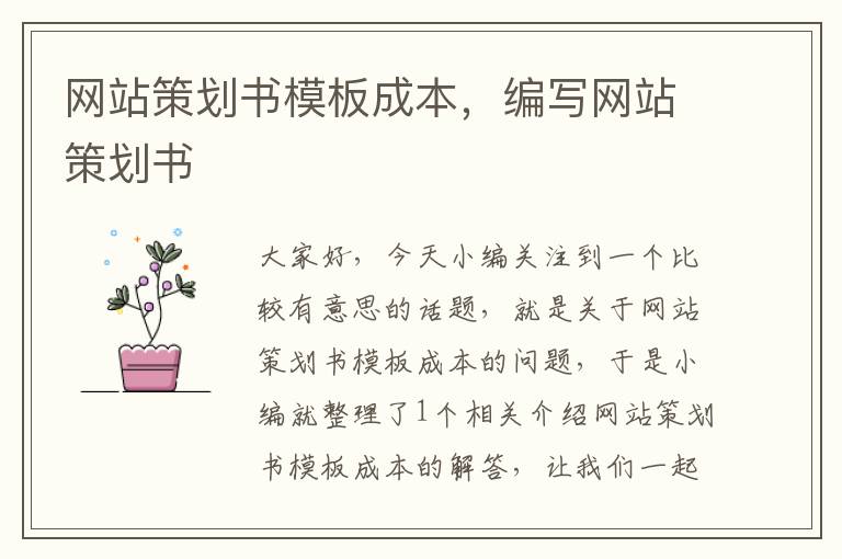 网站策划书模板成本,编写网站策划书