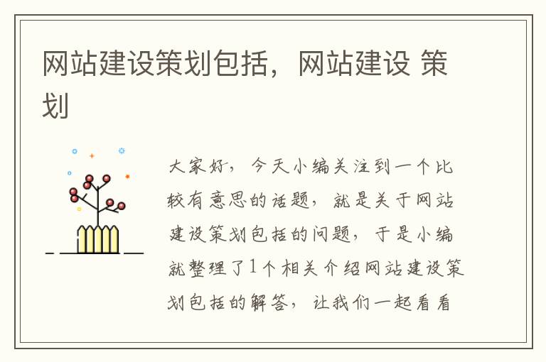 网站建设策划包括,网站建设 策划