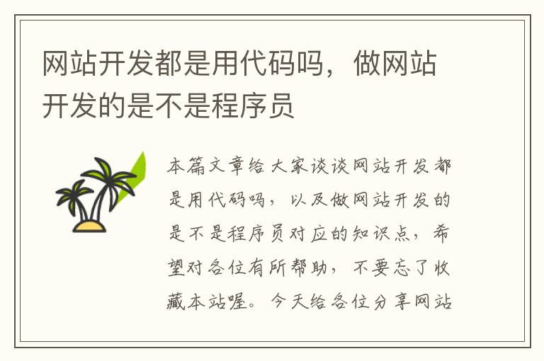 网站开发都是用代码吗,做网站开发的是不是程序员