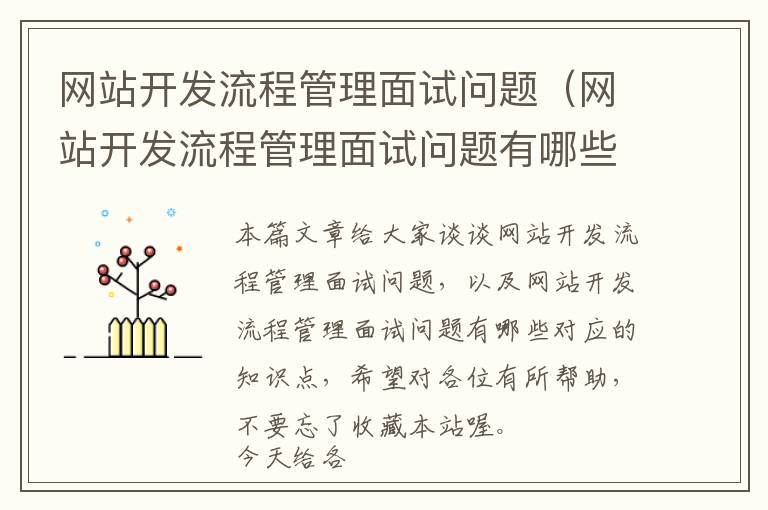 网站开发流程管理面试问题(网站开发流程管理面试问题有哪些)