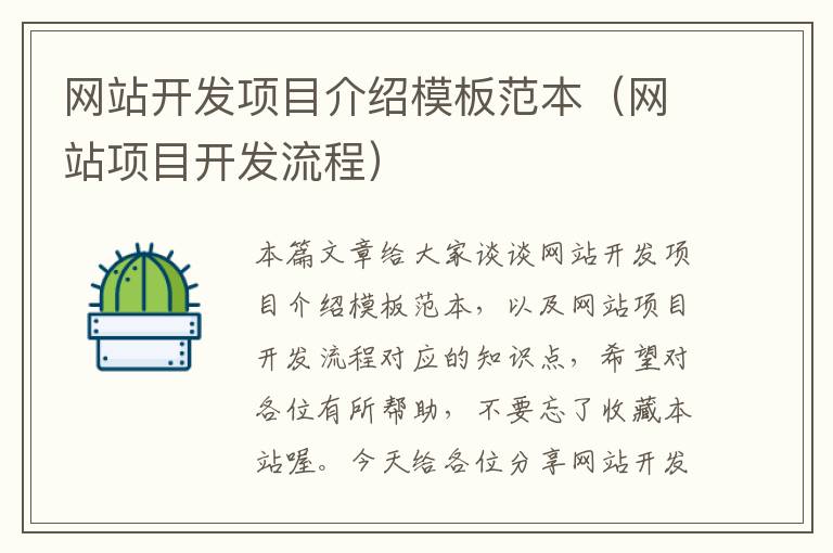 网站开发项目介绍模板范本(网站项目开发流程)