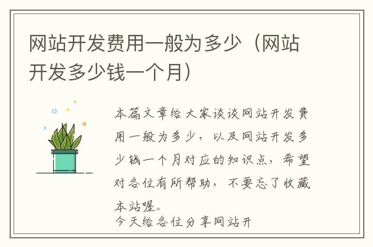 网站开发费用一般为多少(网站开发多少钱一个月)