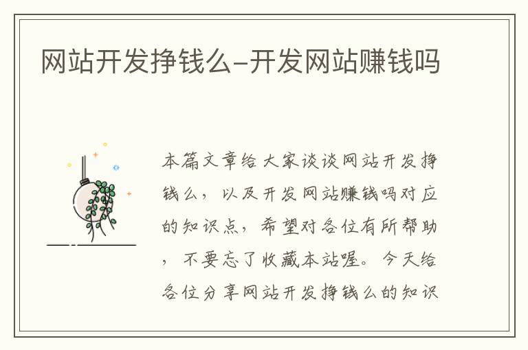 网站开发挣钱么-开发网站赚钱吗
