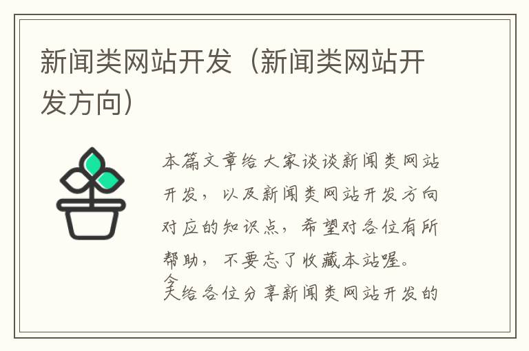 新闻类网站开发(新闻类网站开发方向)