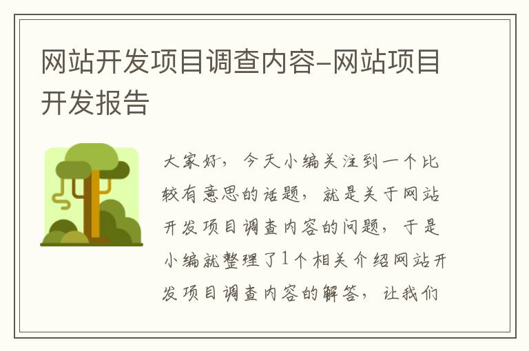网站开发项目调查内容-网站项目开发报告