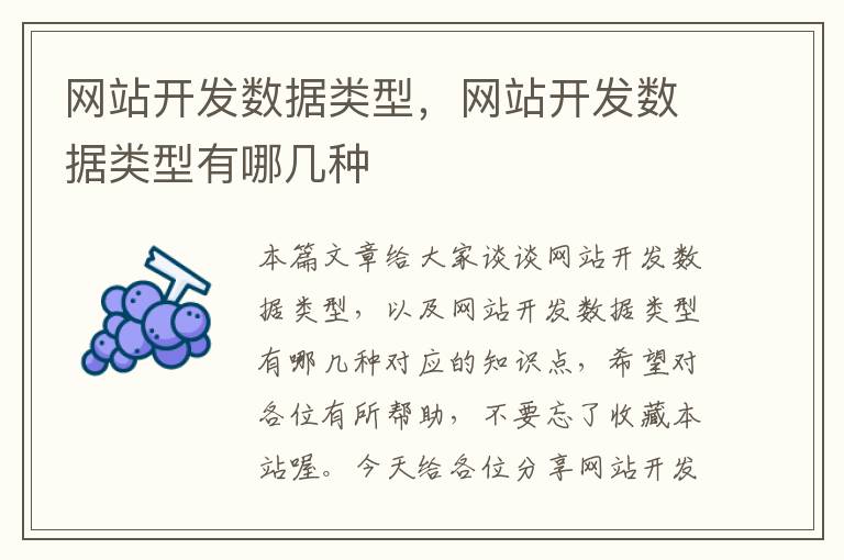网站开发数据类型,网站开发数据类型有哪几种