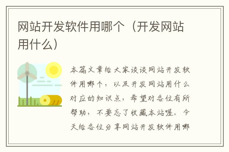 网站开发软件用哪个(开发网站用什么)