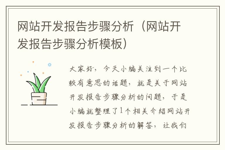 网站开发报告步骤分析(网站开发报告步骤分析模板)