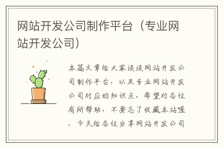 网站开发公司制作平台(专业网站开发公司)