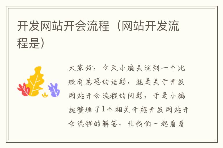 开发网站开会流程(网站开发流程是)