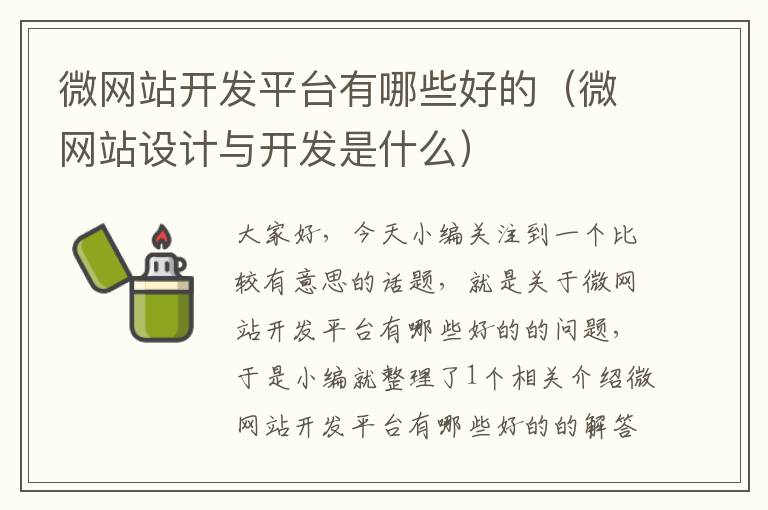 微网站开发平台有哪些好的(微网站设计与开发是什么)