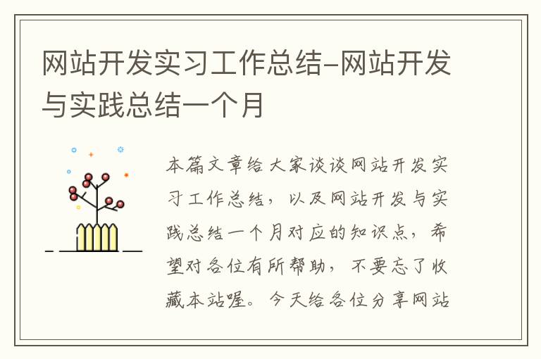 网站开发实习工作总结-网站开发与实践总结一个月