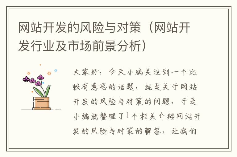 网站开发的风险与对策(网站开发行业及市场前景分析)
