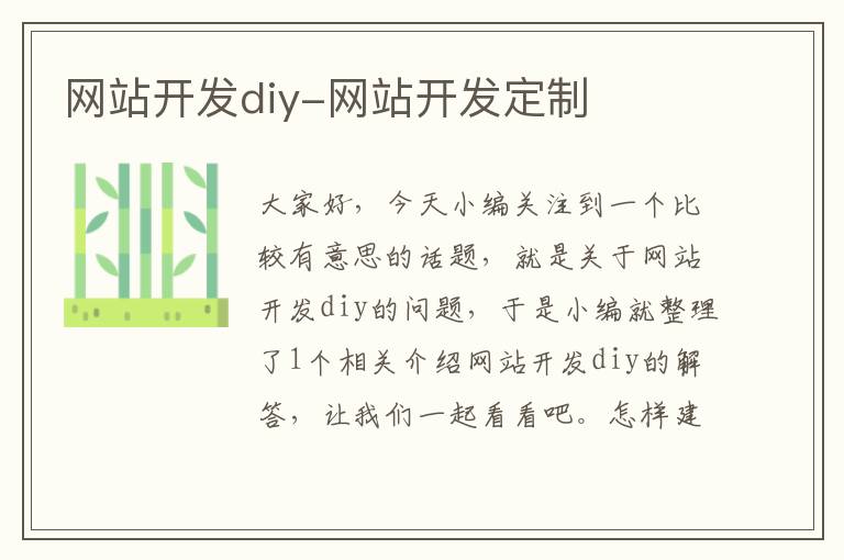 网站开发diy-网站开发定制